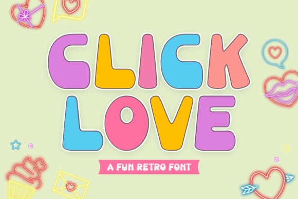 Click Love Font: A Retro Display Typeface for Editorial Joy